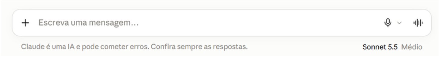 Caixa de mensagem do Claude com o texto 'Escreva uma mensagem…'